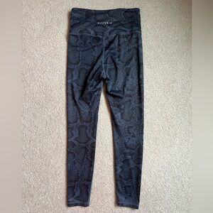 Anthropologie All Fenix Navy and Black Python Snake-Print Leggings